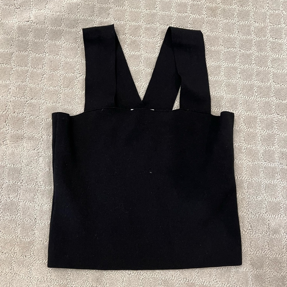 525 Wide Strap Square Neck Tank in Black size M